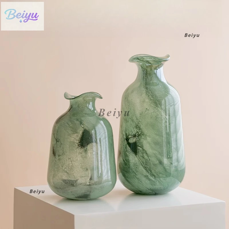 

Средневековая зеленая глазурованная ваза, стеклянный орнамент, креативная гостиная, ТВ-шкаф, входная цветочная композиция во французском стиле