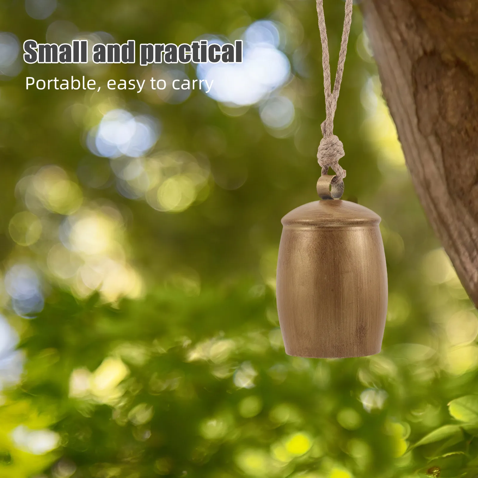 Hanging Vintage Cowbells Rustic Metal Finish Jute Rope Decorative Harmony Bell Ornament Farmhouse Country Holiday Christmas