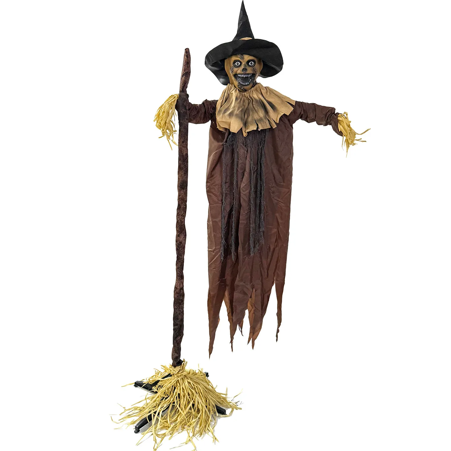 For Broom, pumpkin, scarecrow ornament, haunted house courtyard, electric luminous, sound, scary atmosphere ornament