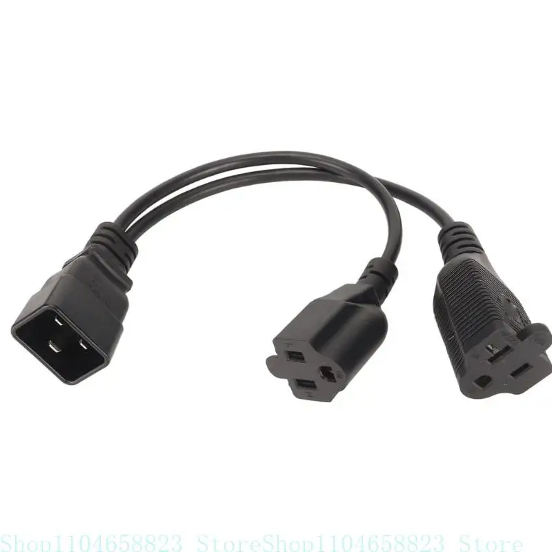 652F IEC C14男性プラグエクステンションパワーケーブル3pinコネクタIEC320-C14からNEMA 5-20R+5-15Rコンバーターアダプターケーブルコード
