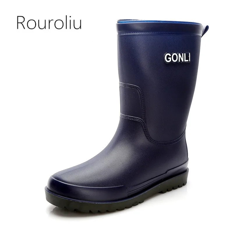 2022 Rain Boots Men Non-slip Waterproof Mid-tube Fashion Water Boots Four Seasons Fishing Work Rain Shoes