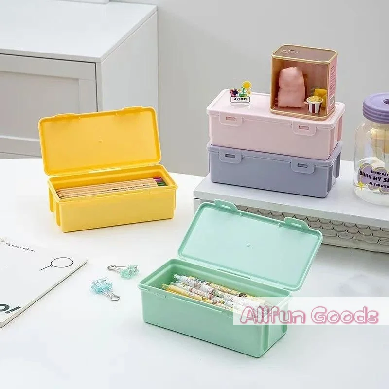 [TG835]Colorful Pencil Box Large Capacity Plastic Organizer Storage Boxes For School Bulk Stackable Design Office Supplies