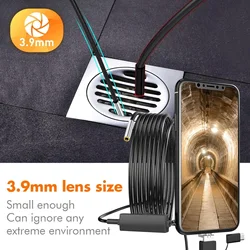 3.9mm Single Dual Lens Sewer Piping Automotive Flexible Sewer Endoscope Endoscopic Cameras Engine For Cars Android Usb C 3.9mm