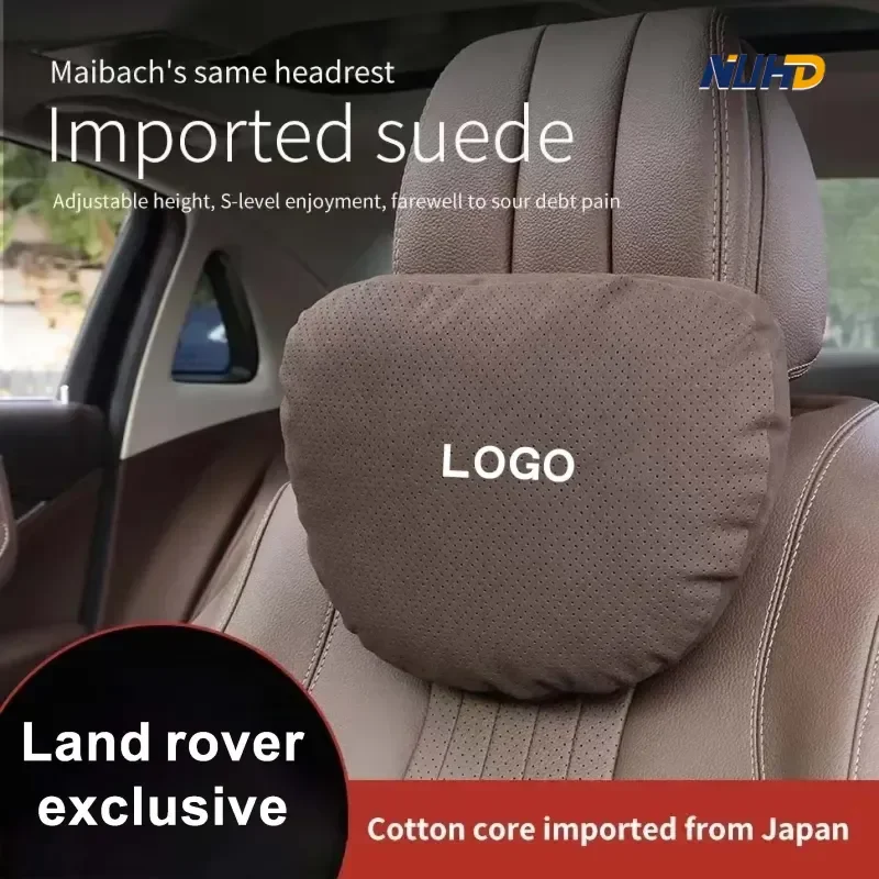 

Suede Car Headrest Neck Support Seat Lumbar cushion Soft Neck Pillow For Land Rover Range Rover Evoque Velar Defender Discovery