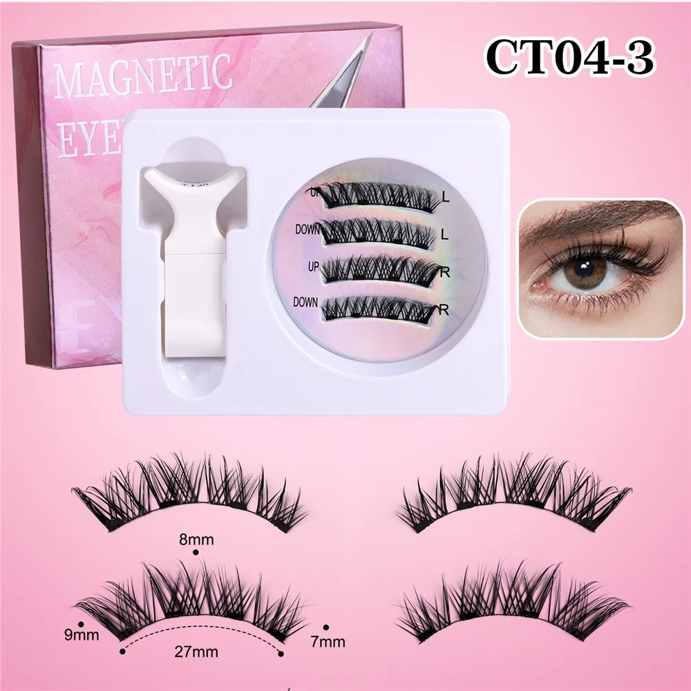 Suction Magnetic Eyelashes with Applicator Fixed Position No Glue Needed Magnetic Lashes Kit No Removal Natural