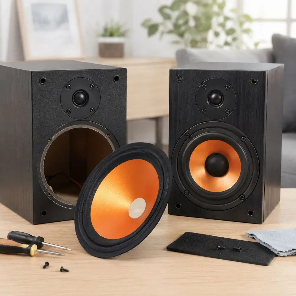 4/5/6.5/8/10/12/15 Inch Speaker Woofer Paper Cone Cloth Edge Gold Paper Cone Conical Shape Foam Edge Repair Use