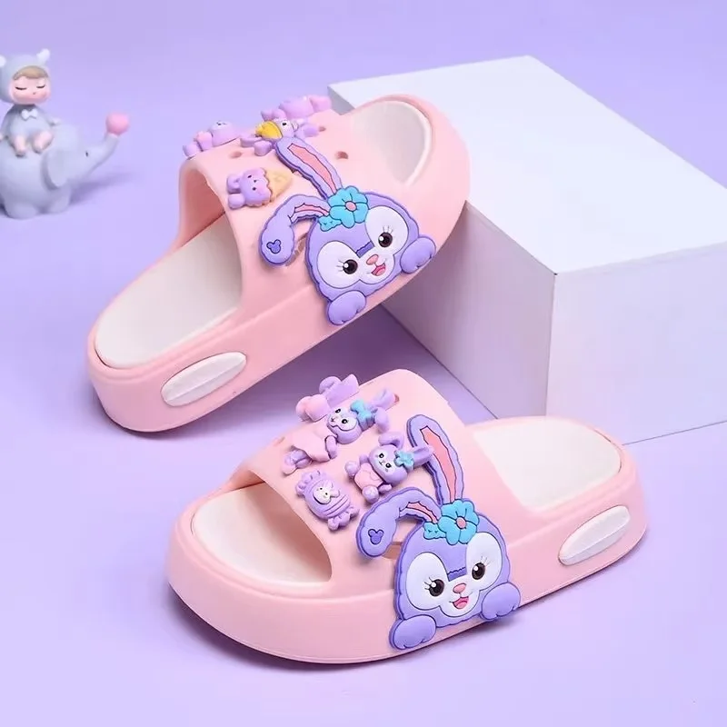 

real pictures new Girls' Cool Summer Indoor Child blue purple pink white Anti Slip Cute StellaLou Soft Sole Children's Slippers