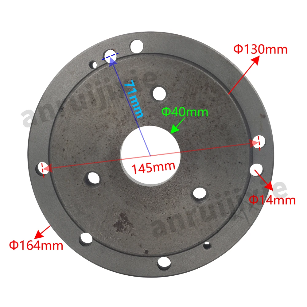 160mm(6.32 inch)Mini Lathe Chuck Flange，3 Jaw Chuck Transfer to 4 Jaw Chuck Flange for SIEG SC10/C10