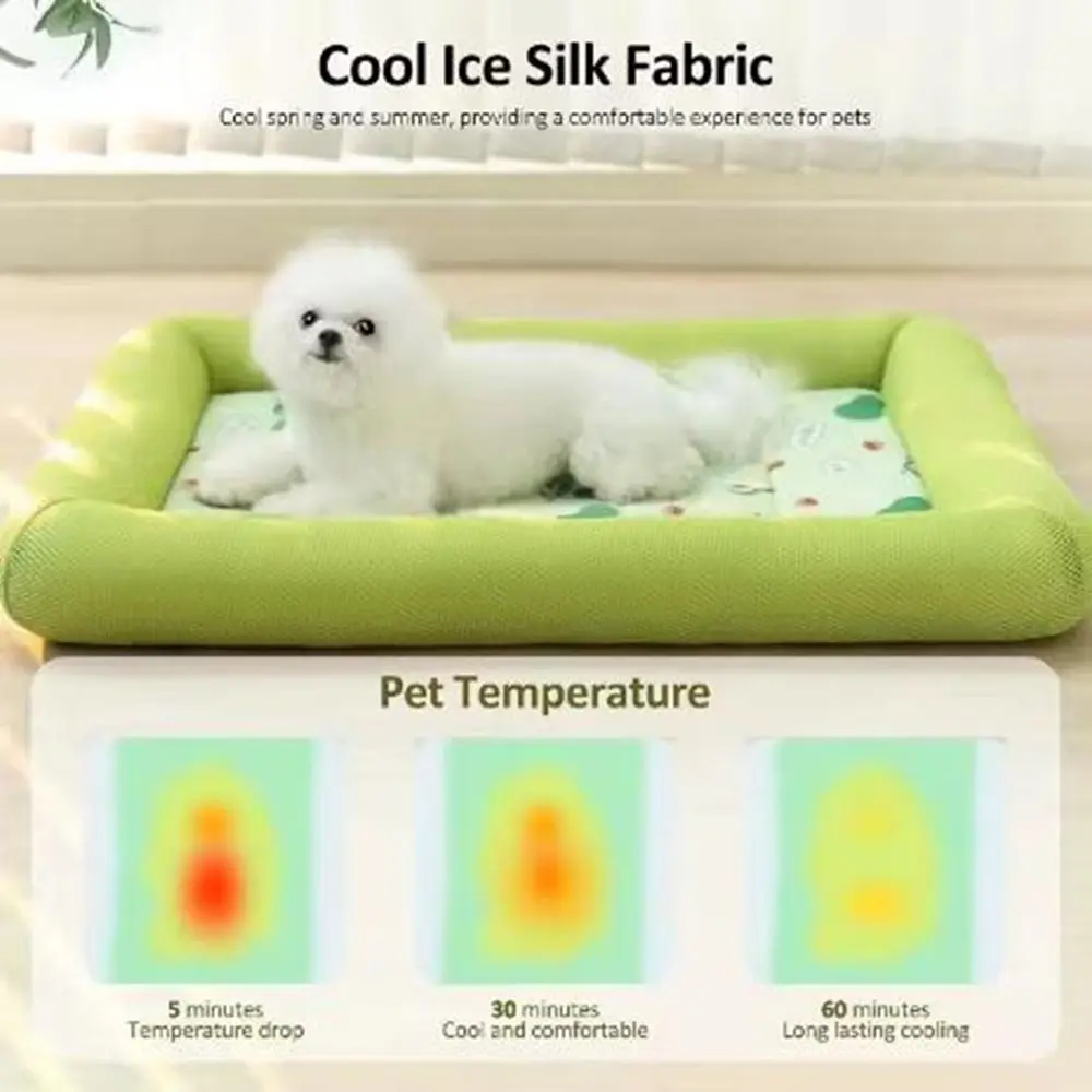 

Pet Supplies Square Cooling Puppy Bed Breathable Soft Dog Sleeping Pad Neck-protecting Waterproof Dog Cat Beds All-season