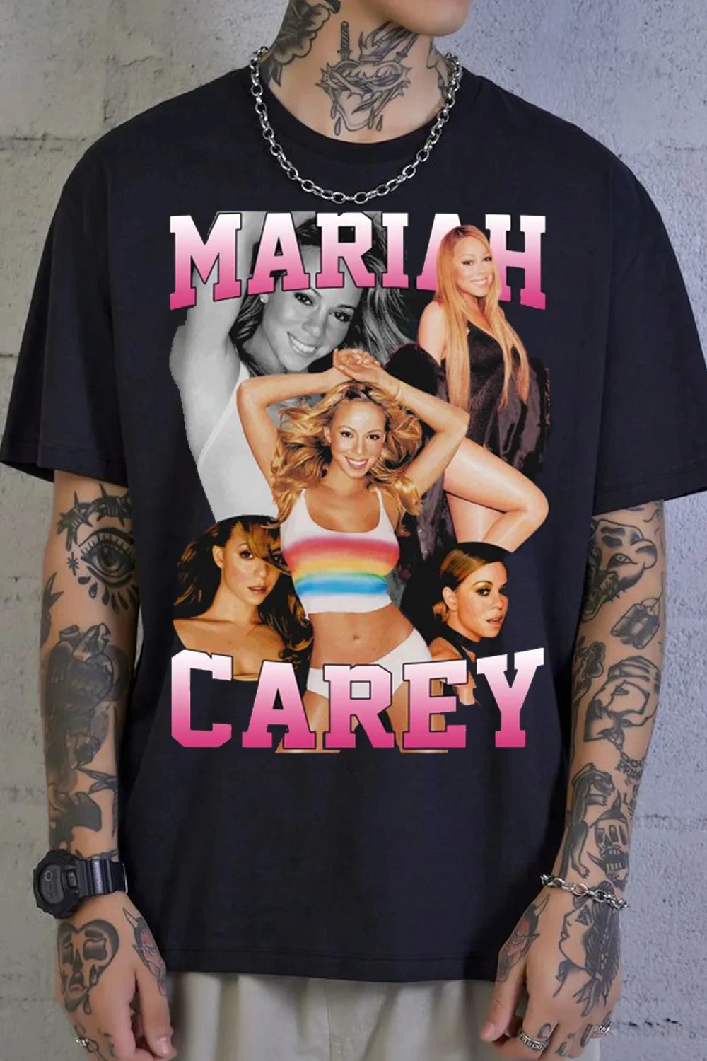 Camiseta Gráfica Mariah Carey 2026 para Homens e Mulheres, Camiseta de Algodão Casual de Verão com Manga Curta e Gola Redonda, Tops Soltos Unissex