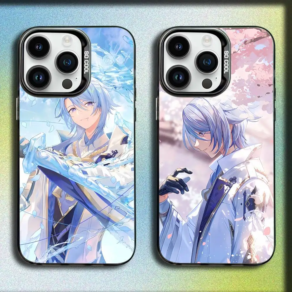 

G-Genshin Kamisato Ayato Phone Case For iPhone 17,16,15,14,13,12,Pro,Max,Plus,E,SE4,Air,Mini Black IMD Box