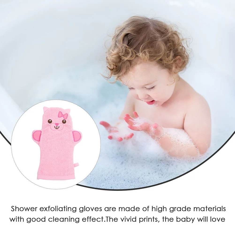 

2Pcs Kids Bath Mitts Animal Shaped Exfoliating Gloves for Body Scrubbing Back Cleansing Comfortable Bathing Foaming Shower Glove