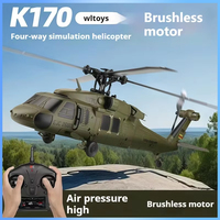 Wltoys K170 UH-60L 2.4G 4CH 6-Axis Gyro Brushless Motor Military Green RC Helicopter RTF And XK K170