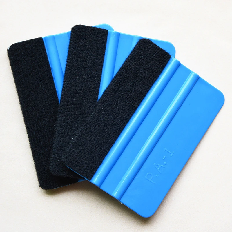 Car Vinyl Wrap Film Squeegee Scraper Foil Wrapping Suede Felt Scraper Auto Car Styling Sticker Window Tint Tools Cleaning Blue