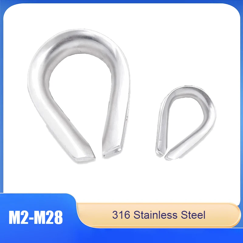 

1/2/5pcs 316 Stainless Steel Triangular Heart-Shaped Clamps M2 M3 M4 M5 M6 M8-M26 M28 Cable Wire Rope Clamp Protective Sleeves