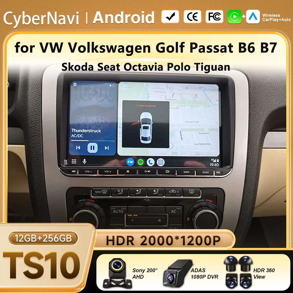 9inch CarPlay Android Auto Car Radio for VW Volkswagen Golf Passat B6 B7 Skoda Seat Octavia Polo Tiguan RDS DSP GPS BT 4G