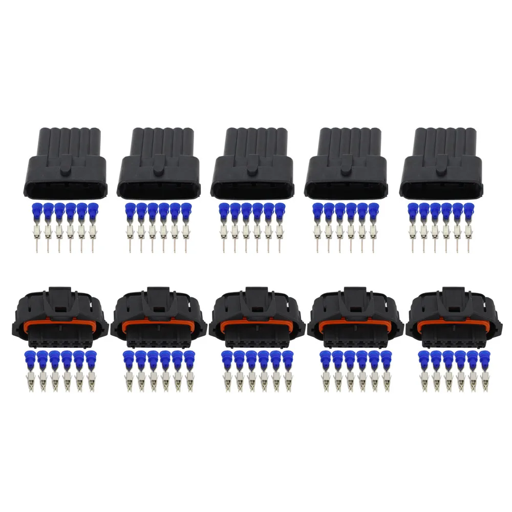 

5 комплектов, 6-контактный разъем педали акселератора Common Rail, водонепроницаемый разъем DJB7069YB-3,5-11/21, автомобильный разъем 6P