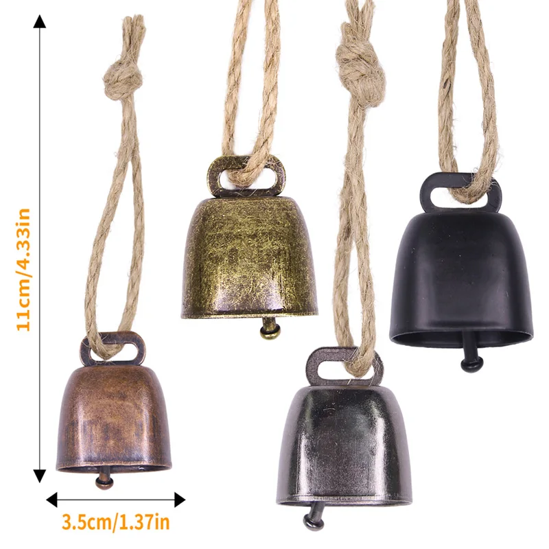 

5 PCS Loud Outdoor Cow Bell - Heavy Duty, Anti-Bear & Pet Safety Bell, Clear Ringing, Classic Retro Design for Hiking, Camping