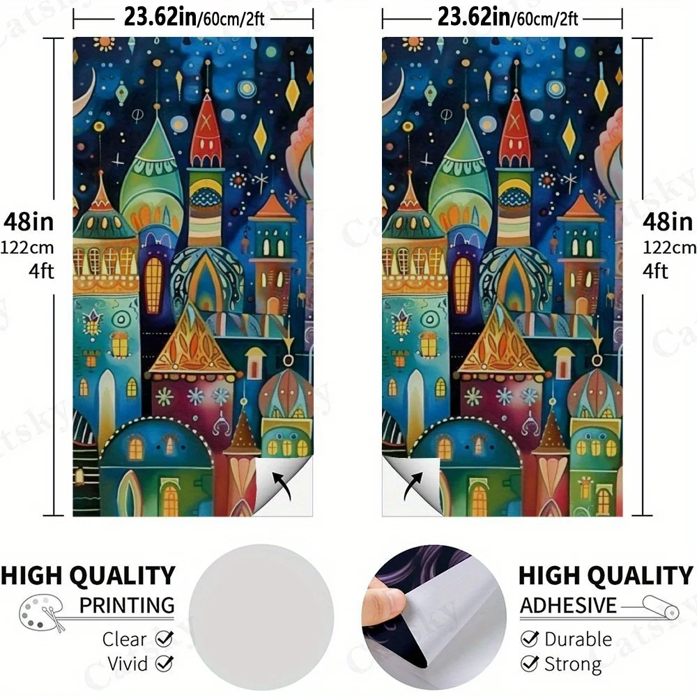 Colorful Fairy - tale Castles   Sandbag Board Sticker.This sandbag board sticker is made from high-quality materials, offering e