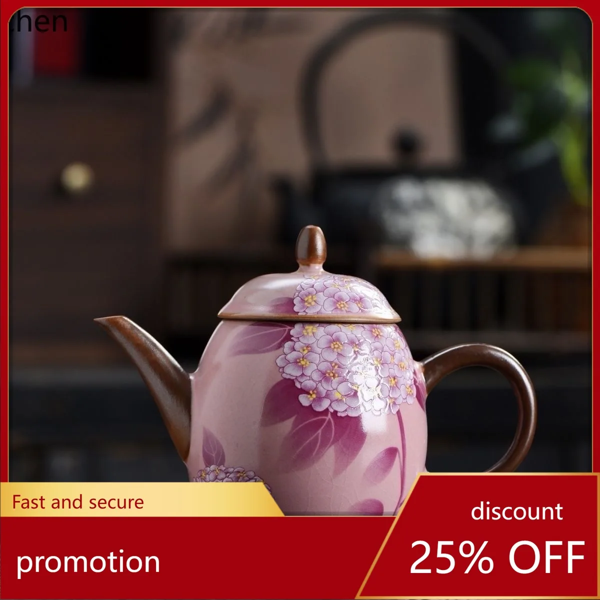 

Hxl hydrangea single teapot - anti-scald ceramic tea set for home use