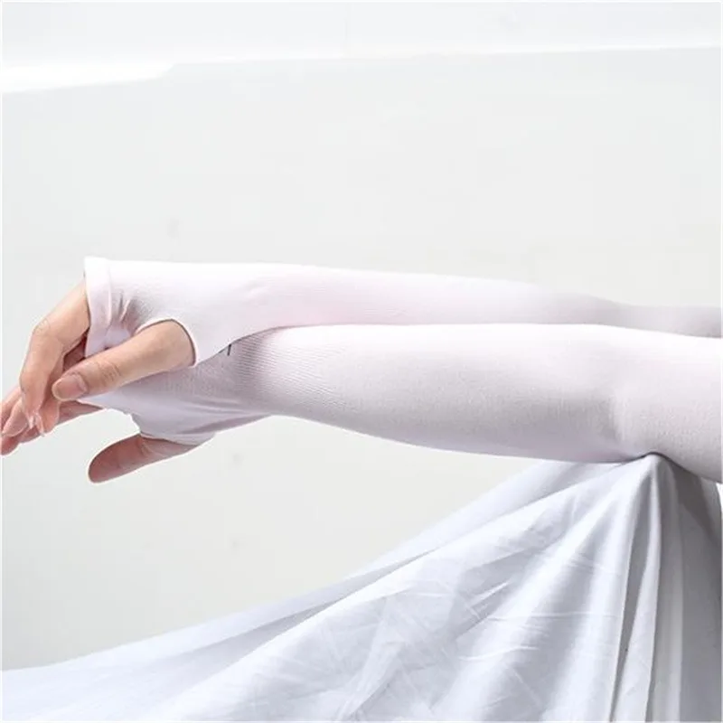 1 Pair Ice Silk Sleeve Sunscreen Cuff Arm Sleeves Uv Sun Protect Anti-Slip Summer Men Women Gloves Outdoor Riding New