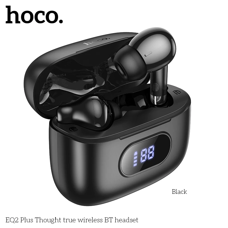 

HOCO EQ2 Plus True Wireless Earphone Bluetooth Headsets with Type C Charging Case Hifi Sounds Music Audio player Earbuds