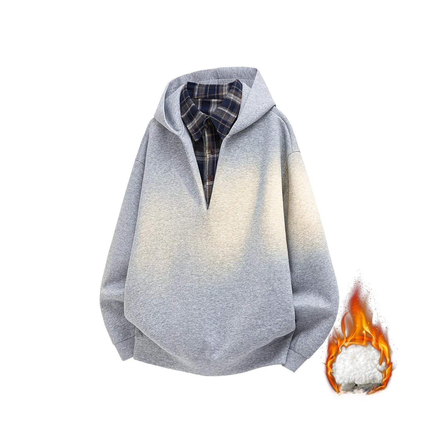 

Мужской утепленный зимний худи-костюм из двух предметов в американском стиле, свободный крой, повседневный молодежный, из полиэфирного волокна