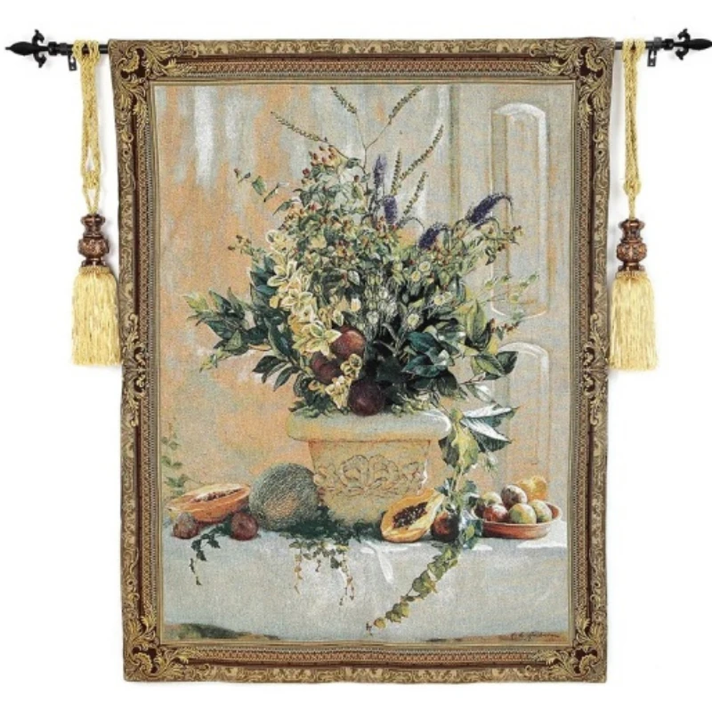 100X138cm Belgium Jacquard hangings House Decorative Murals Flowers & Fruits RS-36 wall tapestry