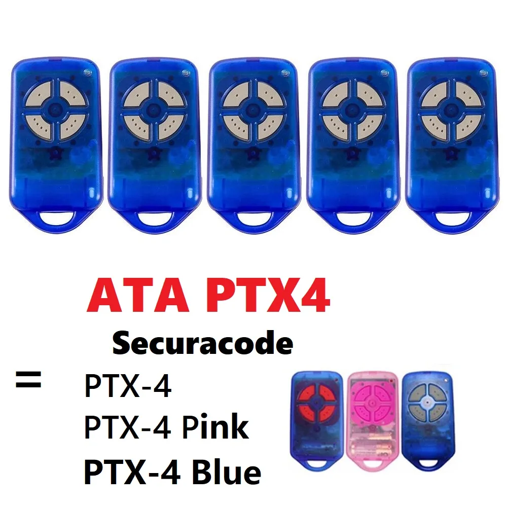 ATA PTX4 Remote Control For ATA PTX4 Securacode Garage Door Remote Control 433.92MHz Rolling Code Handheld Transmitter Pink Blue