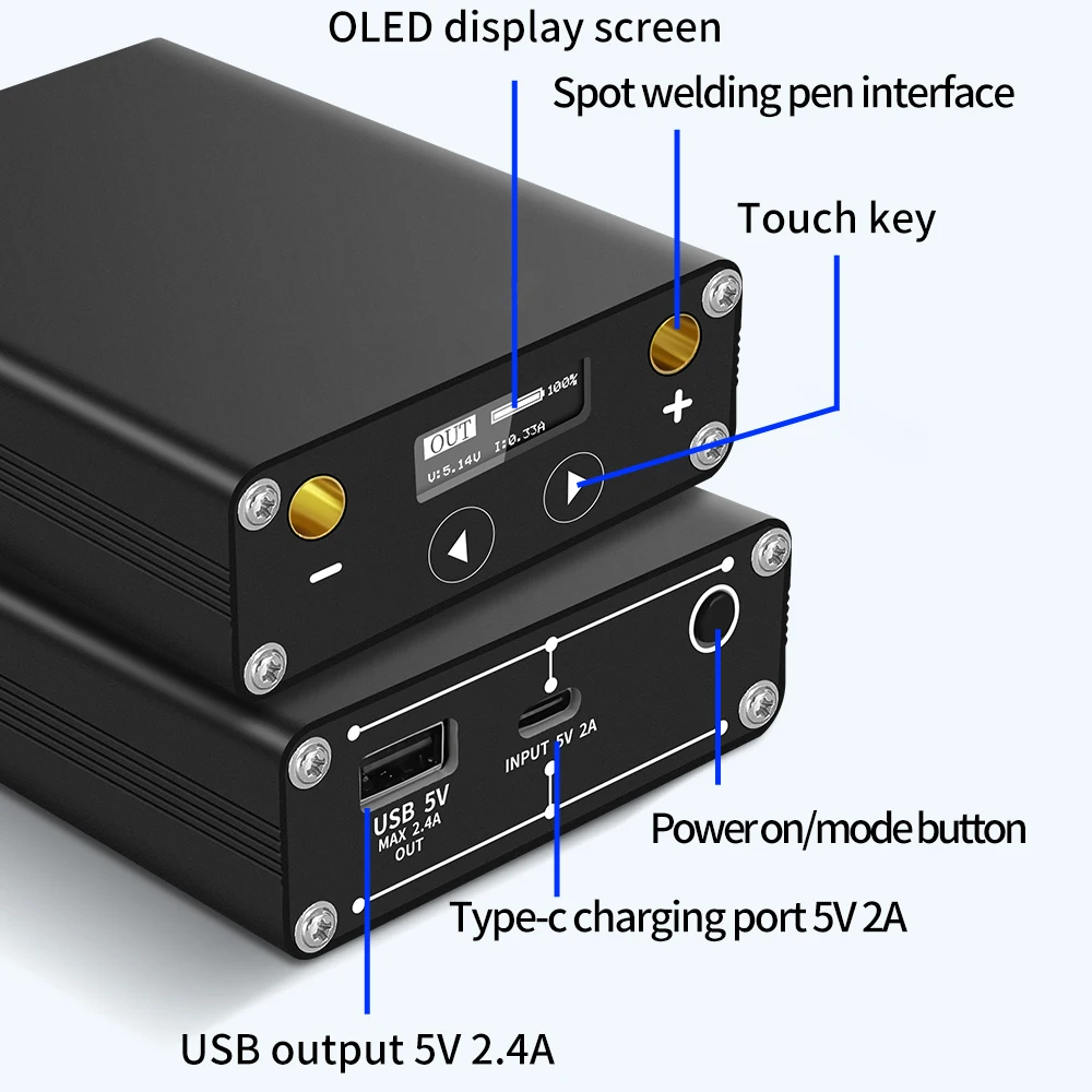 OLED Screen Handheld Mini Spot Welder, Multi-function DIY Portable Spot Welder for 18650 Spot Welding Battery