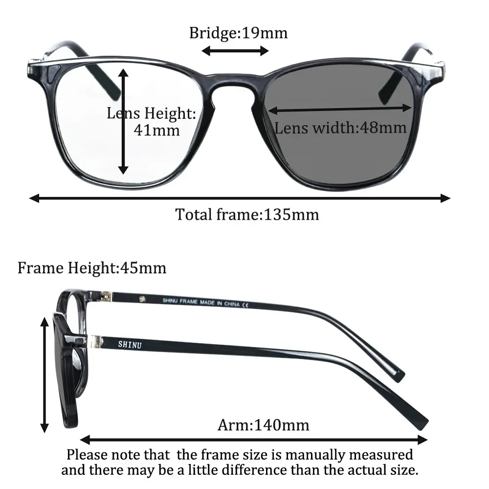 SHINU multifocal progressive glasses man near and far multifocal eyeglasses prescription freeform lens