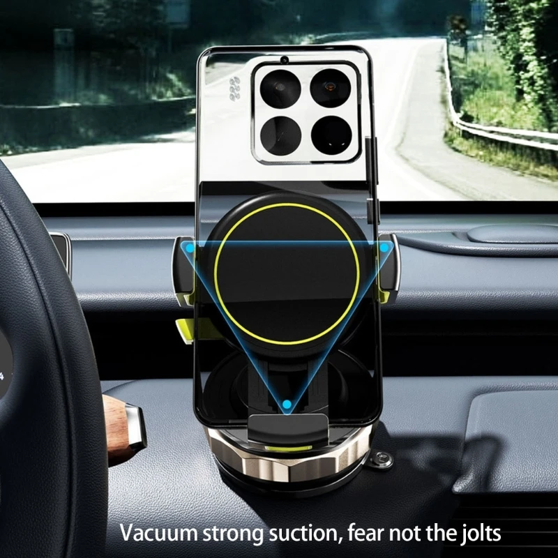 

Strong ABS Alloy Car Phone Mount with Secure Vacuum Adhesion & 360 Rotation Suitable for Best Viewing best sale