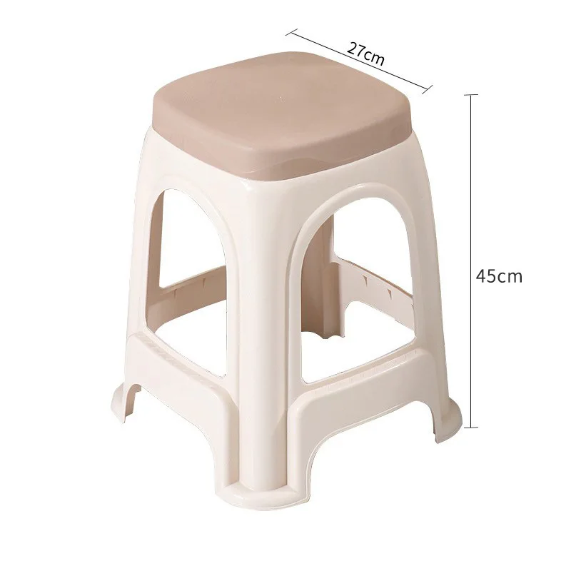 

03191 Plastic stool household thickened dining table chair square stool round stool bench plastic extra thick stool high stool