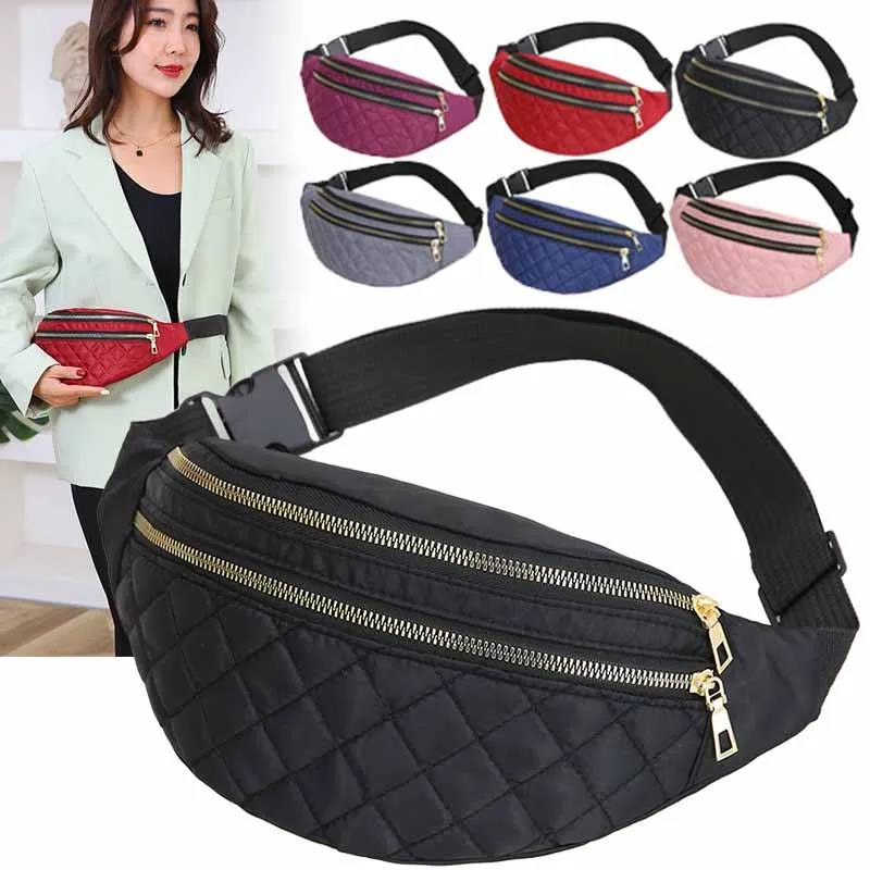 

Women's Waist Bag PU Leather Belt Bags Designer Shoulder Crossbody Zipper Chest Bag Female Fashion Fanny Pack Banana Messenger