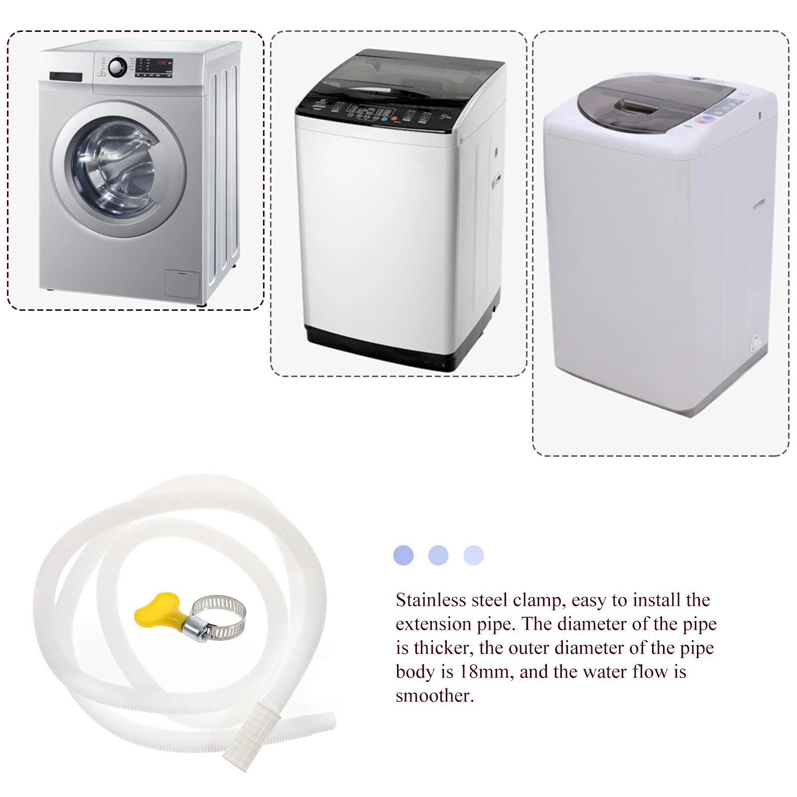 Air Conditioner Drain Pipe Washing Machine Hose Extension Inlet for Mini Small Dehumidifier