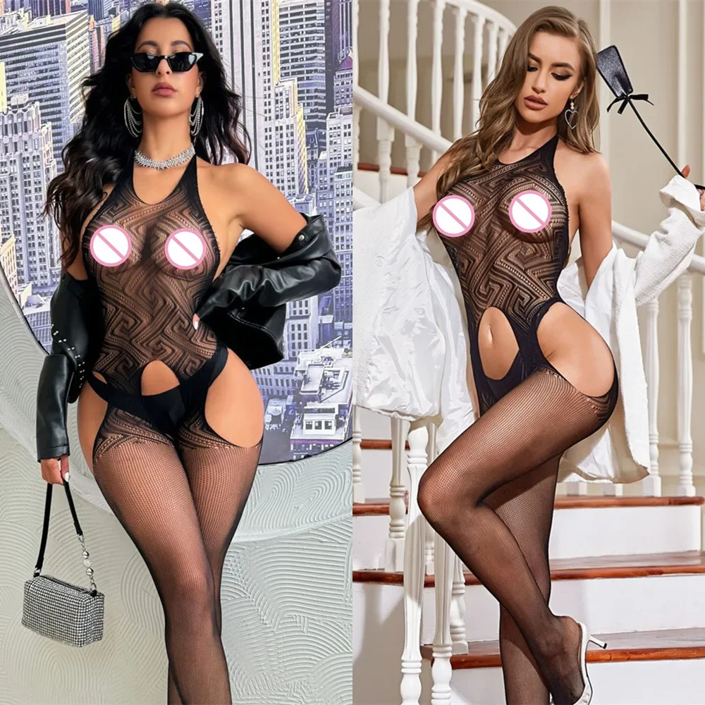 

Female Underwear Sets Transparent Backless Bodystocking Stretch Mesh Hollow Tights Sexy Exotic Jumpsuit Mesh Tights Pantyhose