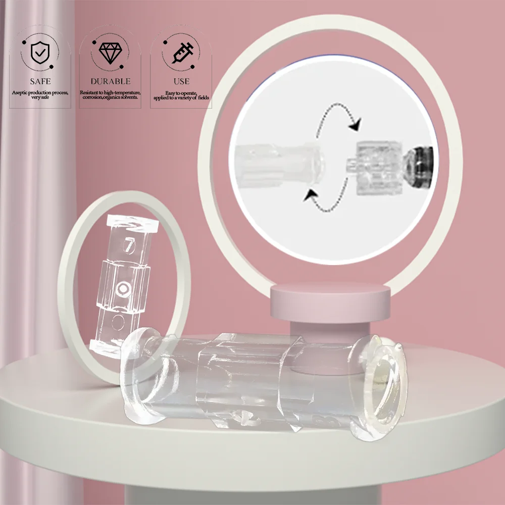 Luer Thread Connector  Material Transparent Syringe Double-Way Connector Easy And Durable Use In Sterile Environment Drug Guid
