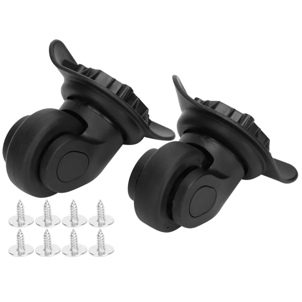1Pair Durable PP PET Luggage Wheels Castors Mute Universal Wheel Black Suitcase Wheels Luggage Cases