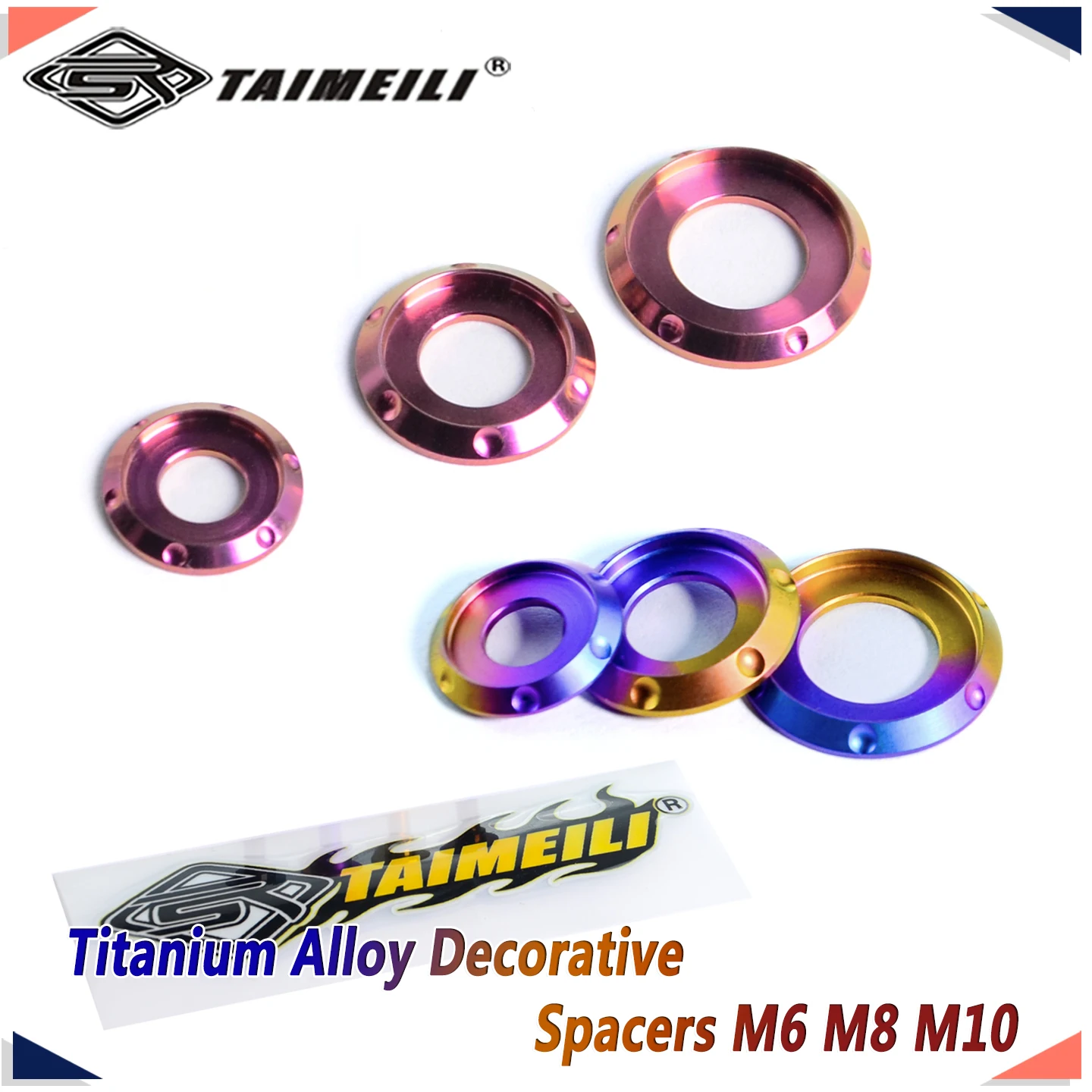 TAIMEILI Titanlegierung Dekorative Abstandshalter M5 M6 M8 M10 Motorrad Fahrrad Mod Ersatzdichtungen 1 Stück – Detail 7