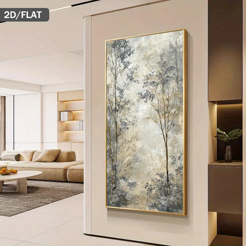 1pc frameless Canvas Painting 1pc Large Modern Abstract Tree Canvas Wall Art, Unframed Minimalist Neutral Tones Wall Painting fo