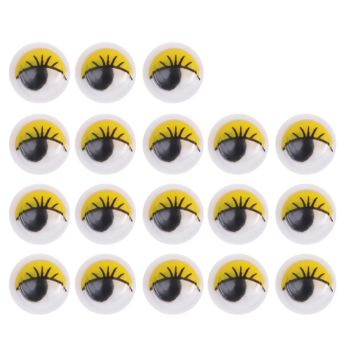 

100Pcs 10mm Eyelashes Wiggly Wobbly Googly Eyes for Toys DIY Craft Decor (Yellow) diy eyes diy cartoon eyes