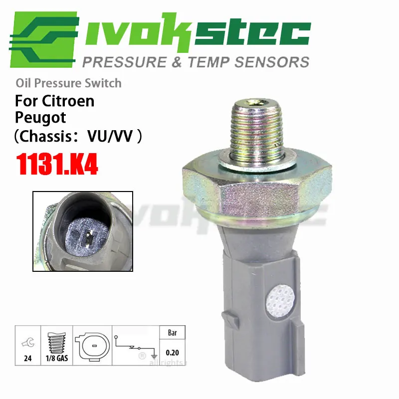Oil Pressure Switch For Citroen C4 1.8 C-Crosser 2.4 16V 2007-2026 Peugot 4007 4008 Chassis Code VU/VV 1131.K4
