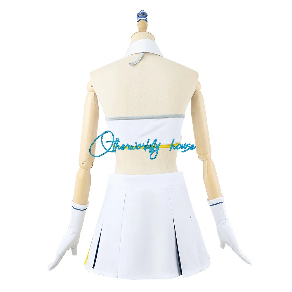 Jogo Arquivo Azul Toy Cosplay Costume para Mulheres, Interpretação de Halloween, Camisa amarela, Saia, Roupas Anime, Terno Meninas