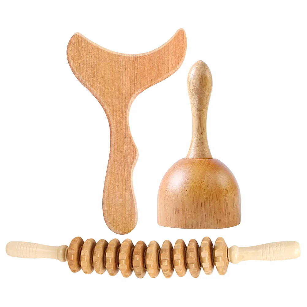 Neck and Shoulders Massage Stick Facial Tools Body Machine Wood Handheld Sculpting