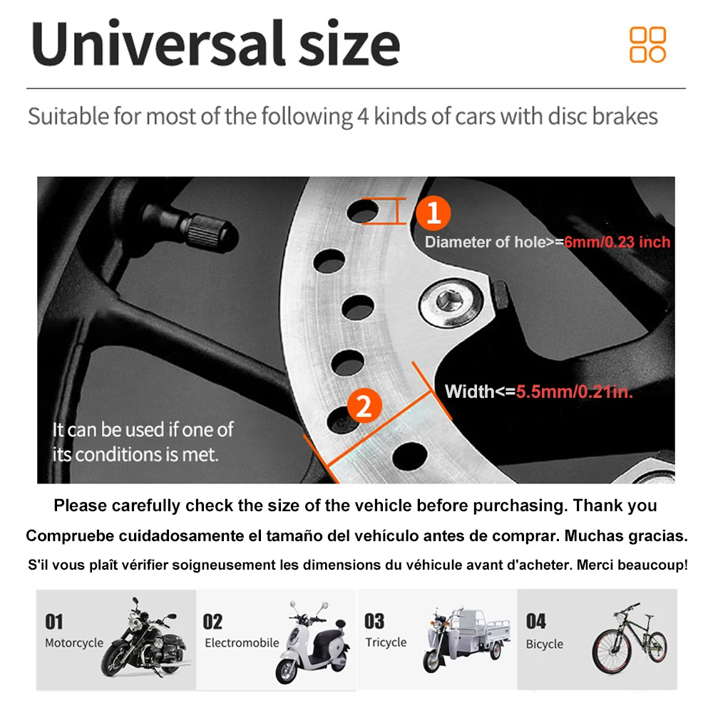 Motorcycle Bicycle Alarm Lock 110dB Wheel Disc Brake Waterproof Anti-Theft Aluminum Alloy Safety Brake Lock Scooter Moto Lock