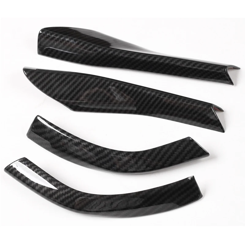 4x Car ABS Carbon Fiber Rearview Mirror Pedestal Decorative Cover Trim Strips For Ford Mustang 2015 2016 2017 Car Styling