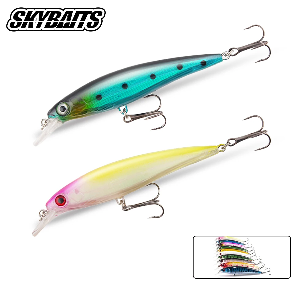 

SKYBAITS 8Pcs/lot 11.2cm 13.2g Hot Sell Floating Minnow Fishing Lure Classic Style Fishing Bait Wobblers Fishing Tackle Sea Bass