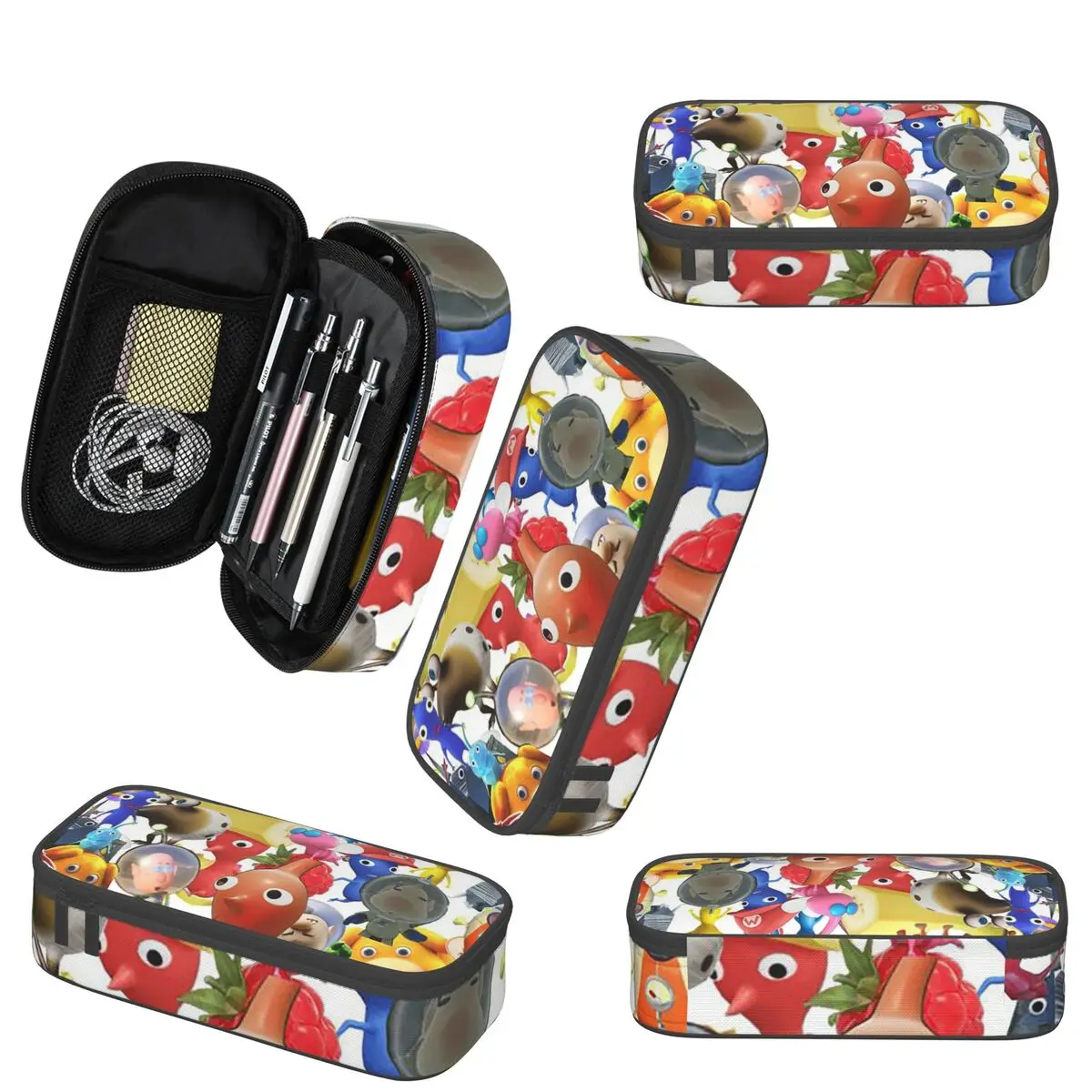 Pikmin personagens lápis caso para estudantes escola caneta caixa saco de lápis artigos de papelaria caneta titular saco