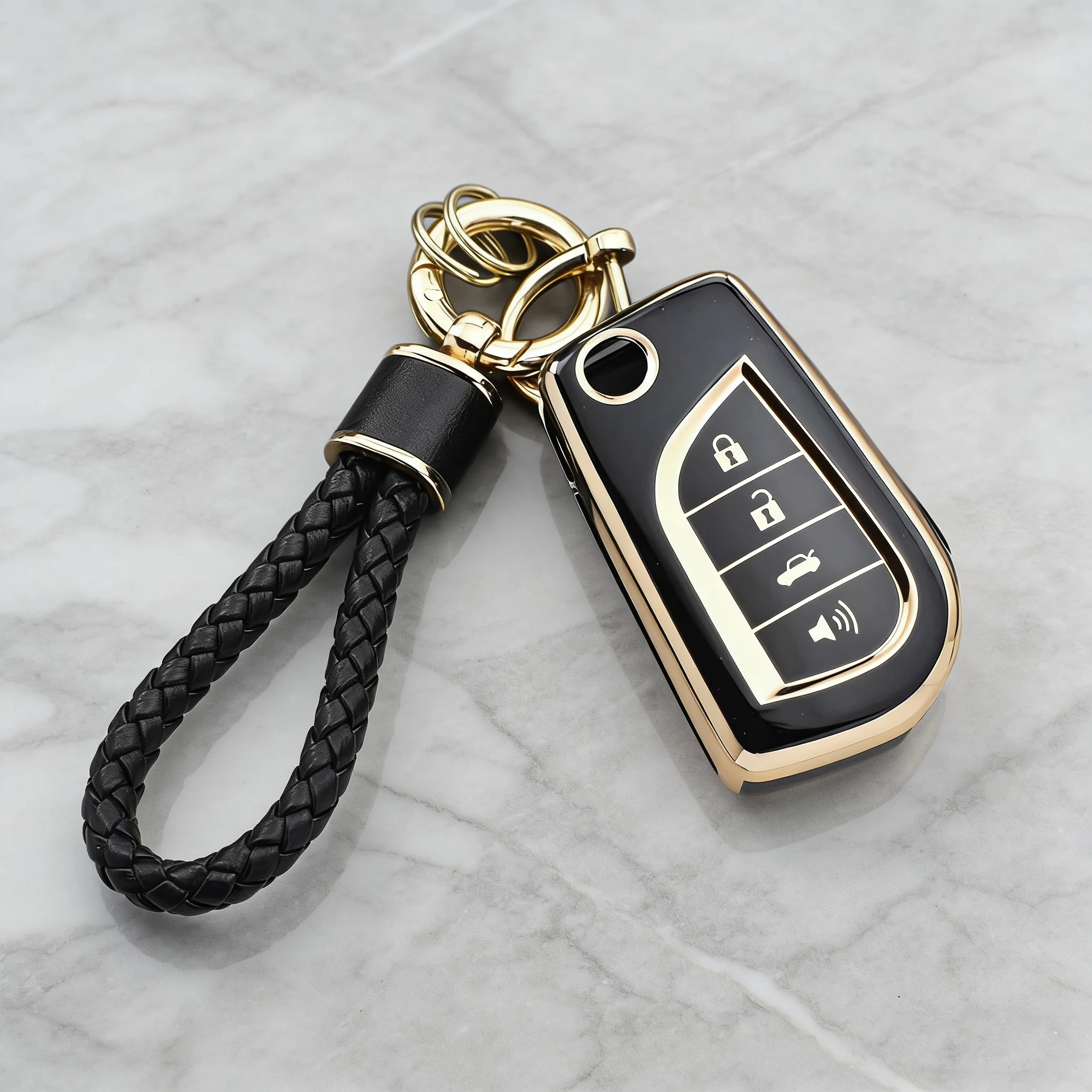 Carcasa de llave de coche de TPU suave de 4 botones para Toyota Hilux Corolla Prado Fortuner RAV4 C-HR Avensis | Estuche para llaves antiarañazos con llavero