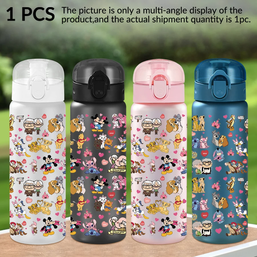 

1Pc Disney Mickey Mouse Winnie The Pooh Pattern 26oz Plastic Water Bottle Outdoor Sports Water Cup Birthday/back To School Gift